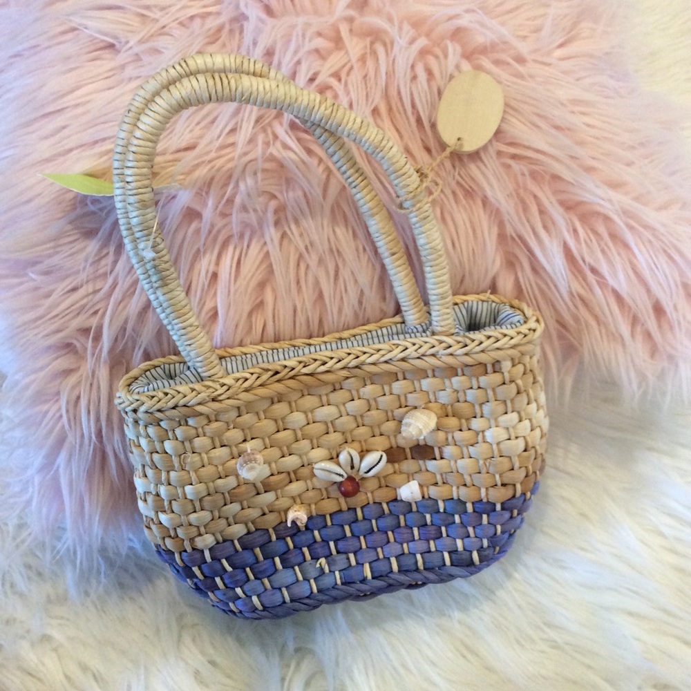 Purse Straw Studios Little Girls Bag Seashells NWT